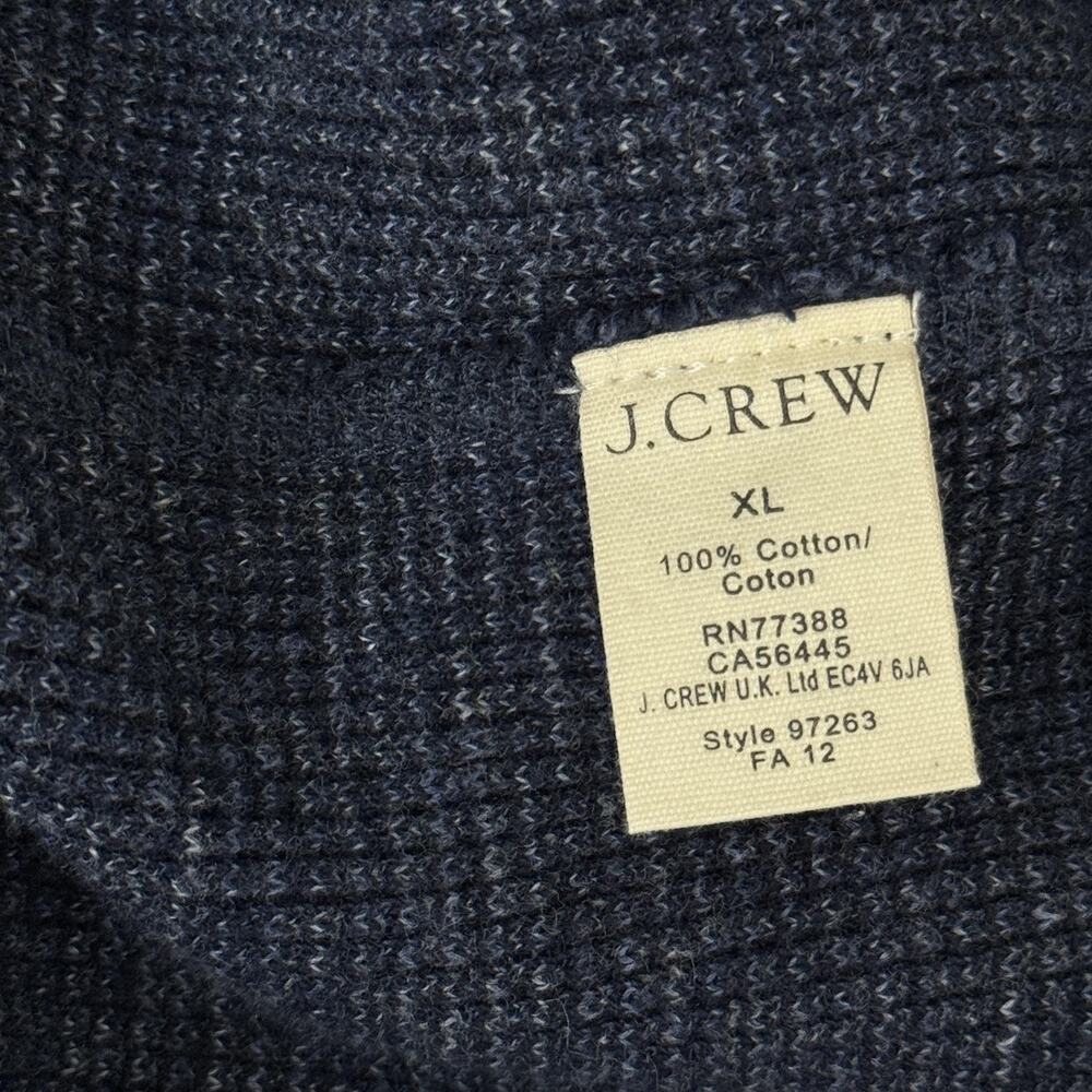 Wallace & Barnes J Crew Sweater Mens XL Waffle Knit Cotton Thermal Crewneck Blue - Picture 7 of 10